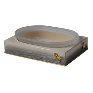 Fig Linens - Breeze Natural & Gold Bath Accessories by Mike + Ally - Soap Dish