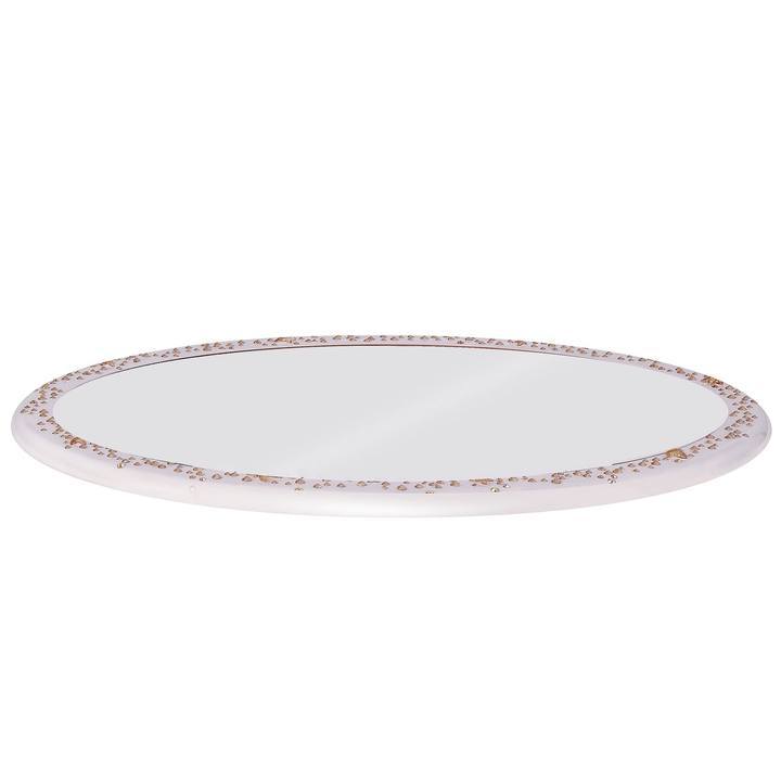 Fig Linens - Valencia Bath Accessories by Mike + Ally - Oval Tray with Mirror