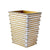 Fig Linens - Quill White & Gold Bath Accessories by Mike + Ally - Wastebasket