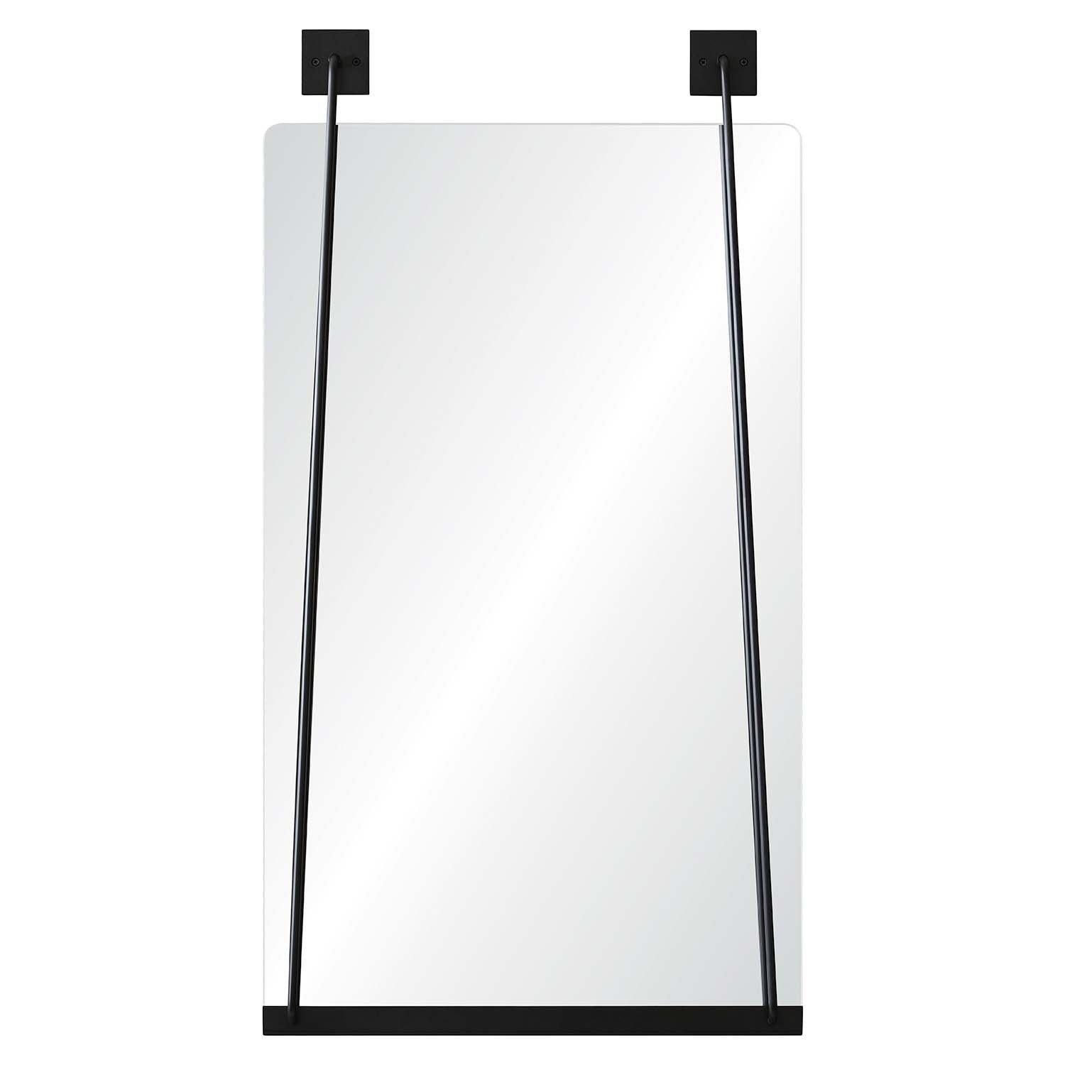 Black Nickel Wall Mirror with Decorative Mounting Plates | Fig Linens 