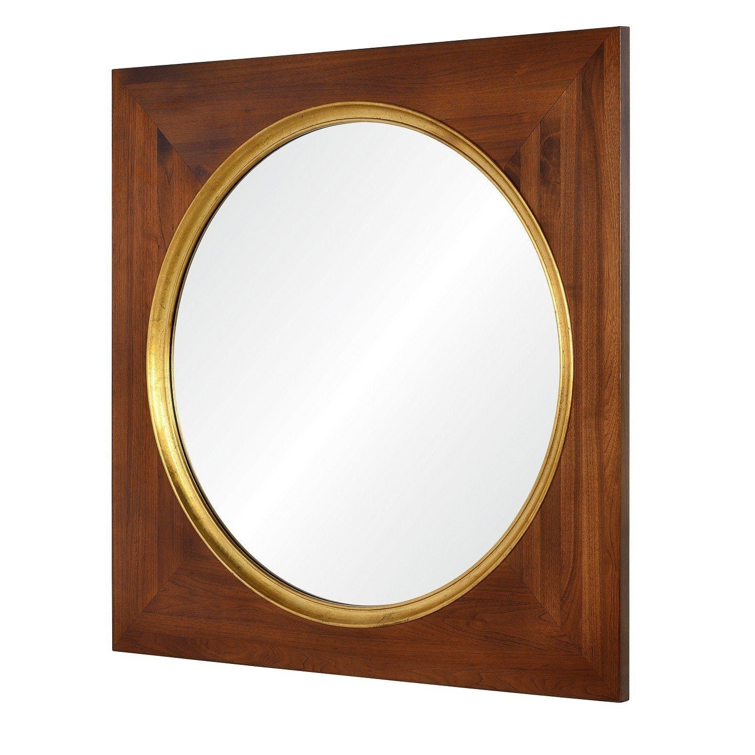 Walnut & Distressed Gold Leaf Mirror by Suzanne Kasler | Fig Linens