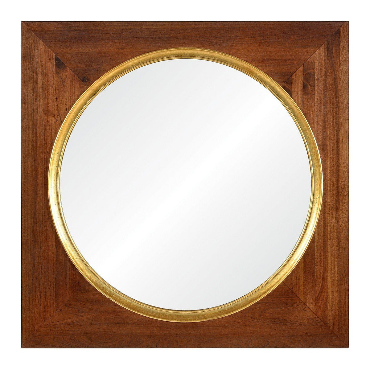 Walnut &amp; Distressed Gold Leaf Mirror by Suzanne Kasler | Fig Linens