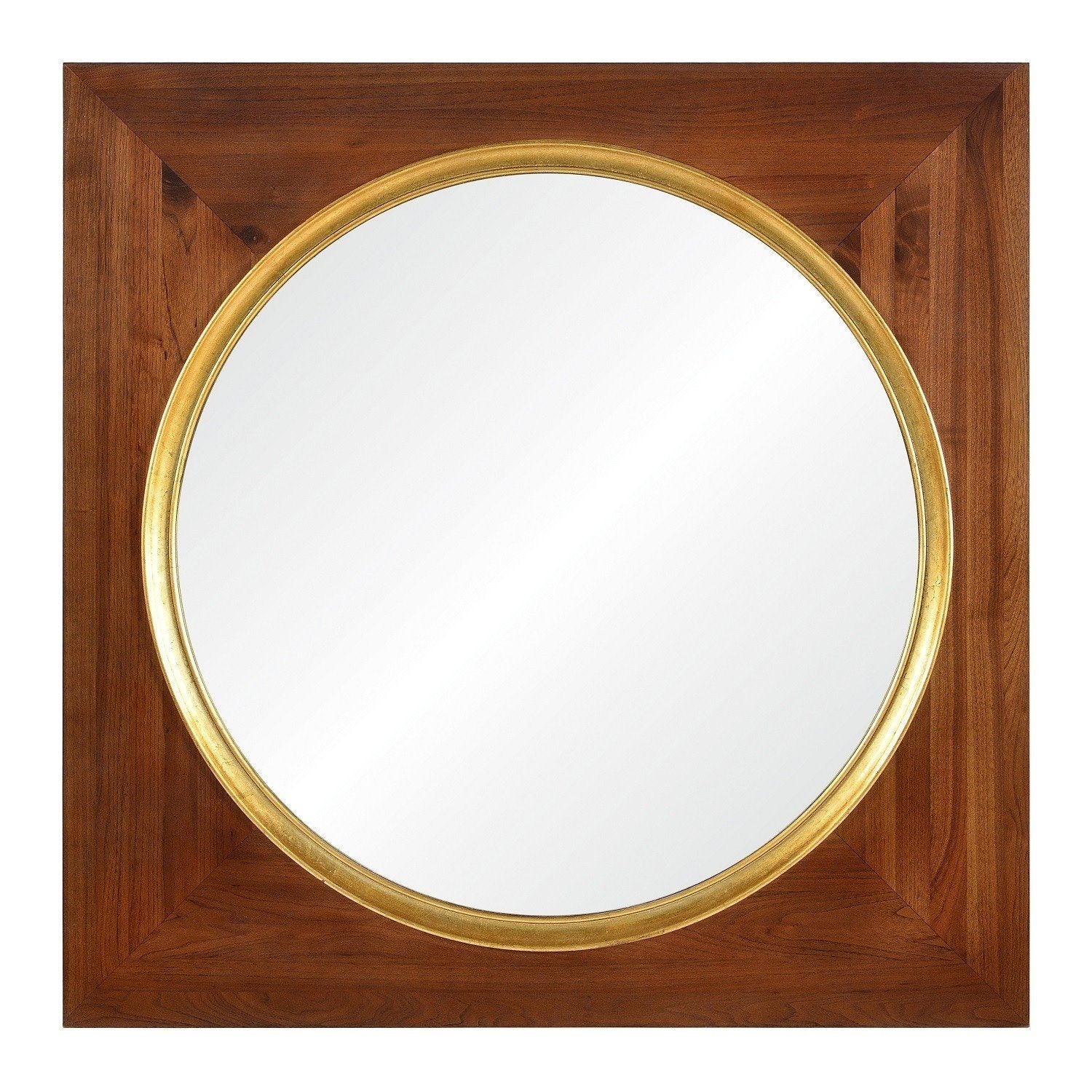 Walnut & Distressed Gold Leaf Mirror by Suzanne Kasler | Fig Linens