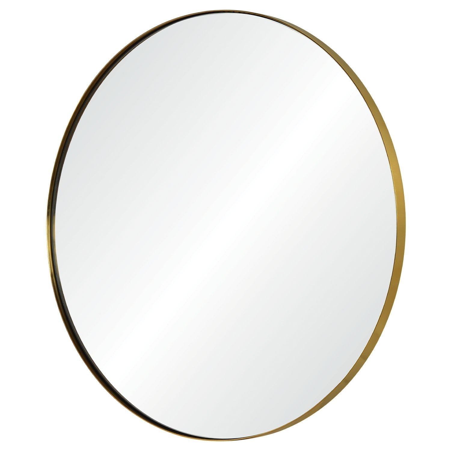 Fig Linens - Burnished Brass Round Wall Mirror by Mirror Image Home - Side