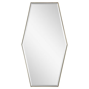 Mirror Image Home - Large Burnished Brass Hexagon Mirror | Fig Linens