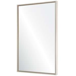 Fig Linens - Mirror Image Home - White & Silver Floated Panel Wall Mirror - Side