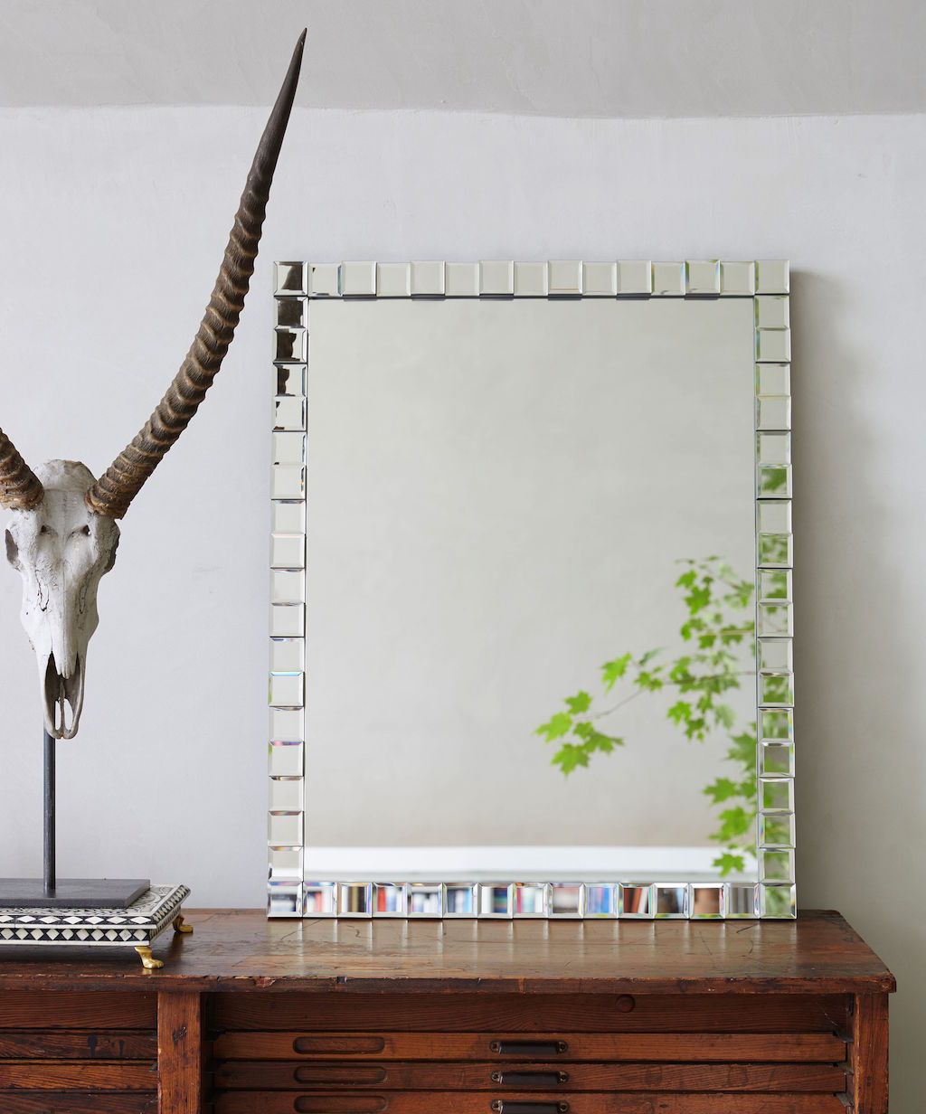 Checkered Mirror Framed Mirror by Bunny Williams - Fig Linens - Mirror Image Home