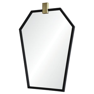 Mirror Image Home - Lantern Black Nickel & Satin Brass Mirror by Jamie Drake | Fig Linens - Side