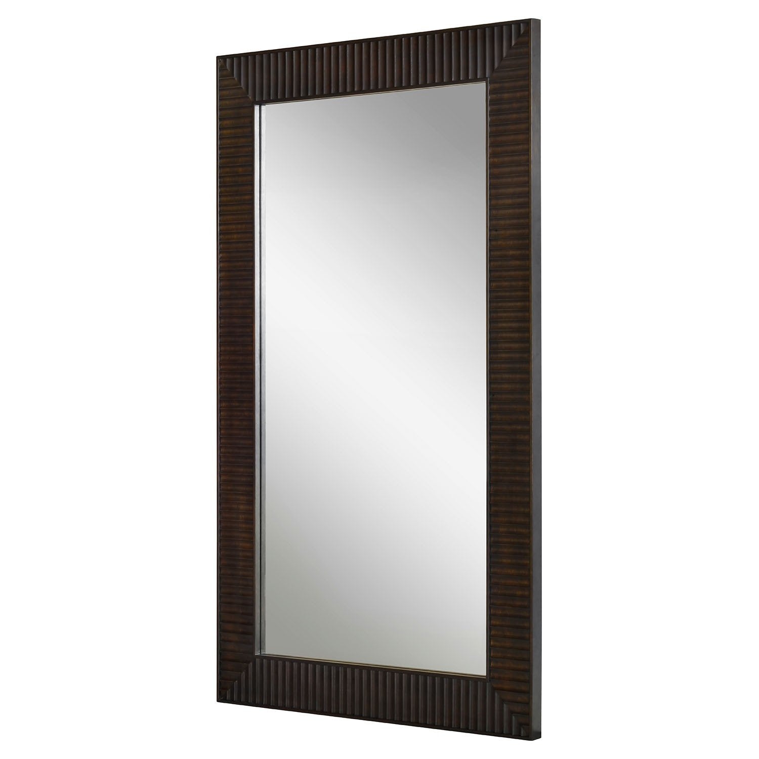 Fig Linens - Mirror Image Home - Sheppard Toasted Mahogany Wall Mirror by Jamie Drake - Side