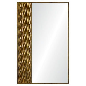 Planed Walnut & Gold Wall Mirror by Jamie Drake | Fig Linens