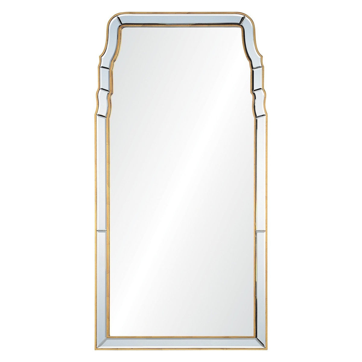 Mirror Image Home - Distressed Gold Queen Anne Mirror | Fig Linens