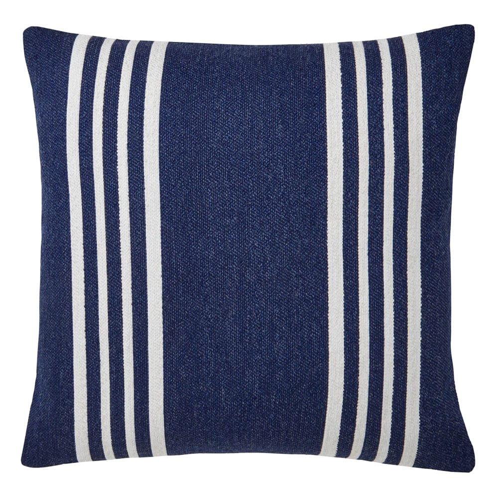Mar Blue & Ivory Striped Square Pillow by Mode Living | Fig Linens