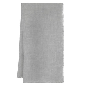 Bowery Grey & Silver Napkins with Silver Metallic Border by Mode Living | Fig Linens
