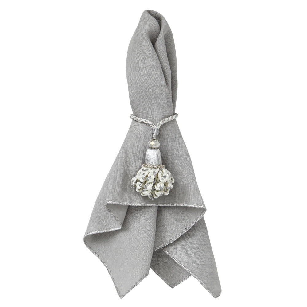 Bowery Grey &amp; Silver Napkins by Mode Living | Fig Linens