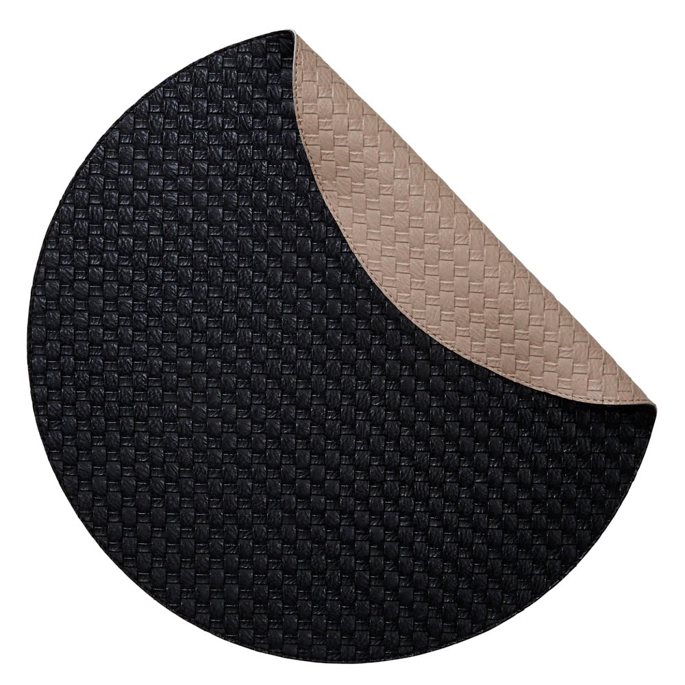 Cesto Black & Taupe Round Placemats by Mode Living FIG LINENS AND HOME