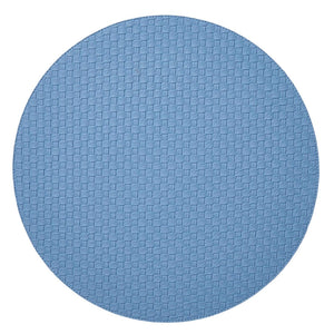 Fig Linens - Cesto White & Blue Round Placemats by Mode Living - Easy care placemats