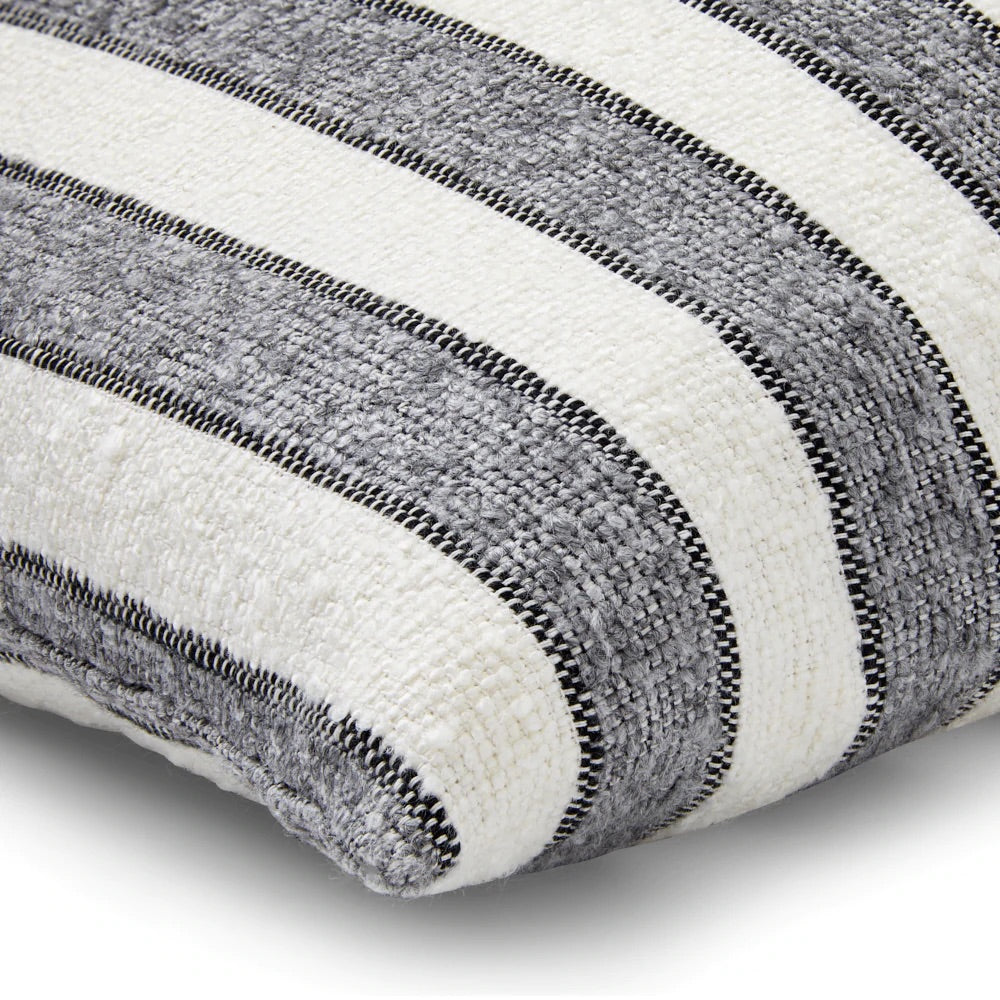 Details - Chalet Gray Striped Pillow by Mode Living | Fig Linens