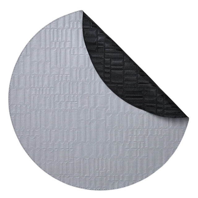 Fig Linene - Chequer Black & Gray Round Placemats by Mode Living