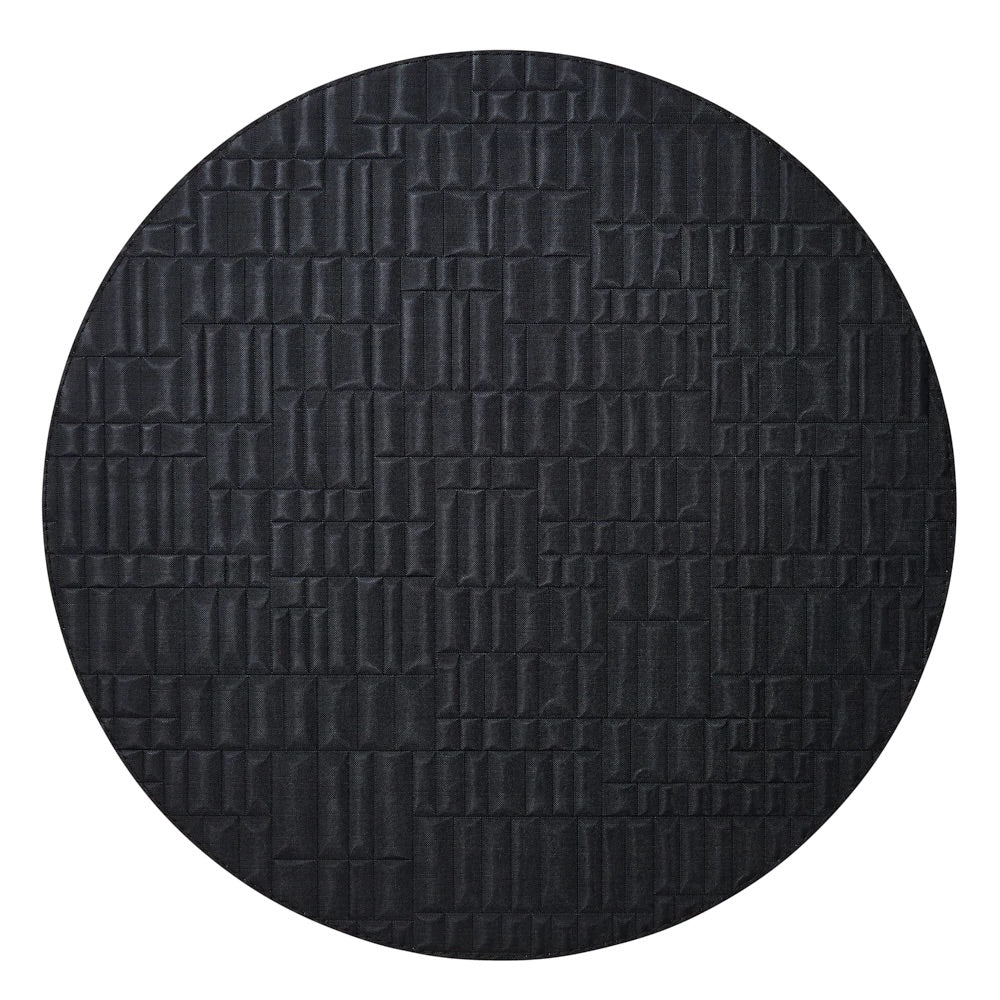 Chequer Black & Gray Round Placemats by Mode Living - Easy Care Placemats