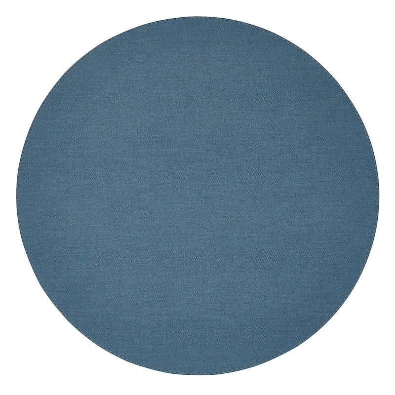 Back - Chic Denim Blue & Grey Reversible Round Placemats by Mode Living