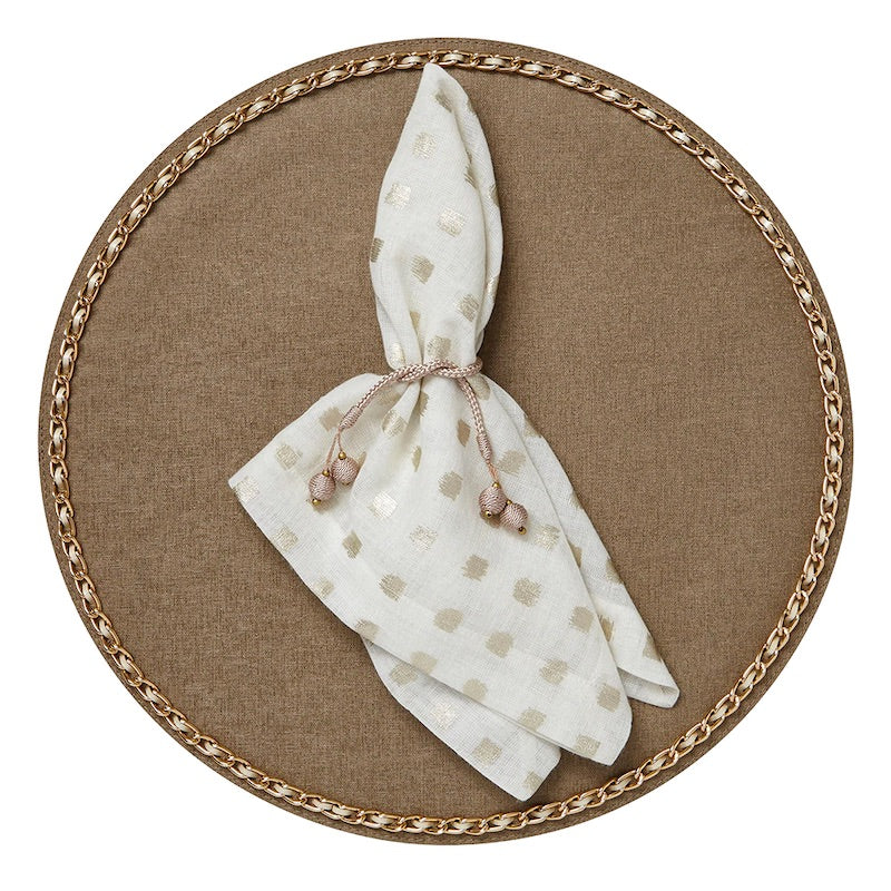 Bronze with Napkin - Coco Round Placemats by Mode Living | Fig Linens