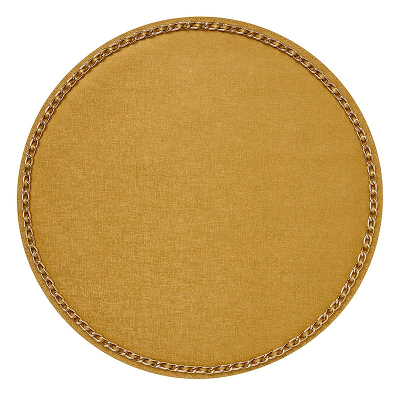 Gold Coco Round Placemats by Mode Living | Fig Linens