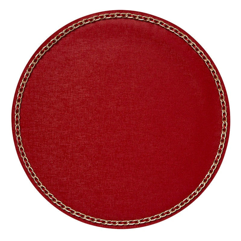 Red Coco Round Placemats by Mode Living | Fig Linens