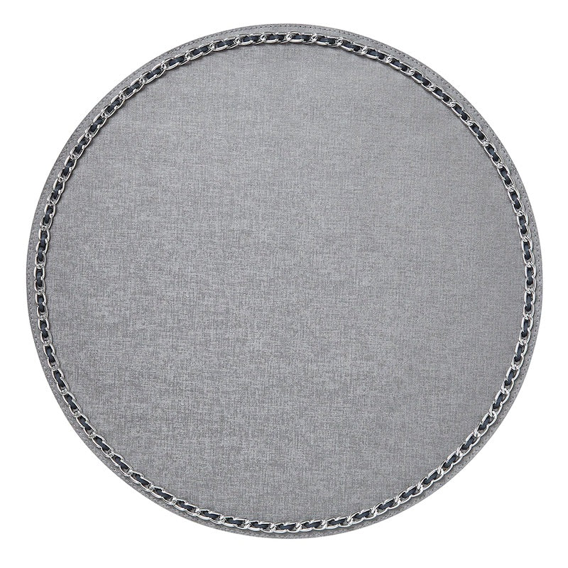 Silver Coco Round Placemats by Mode Living | Fig Linens