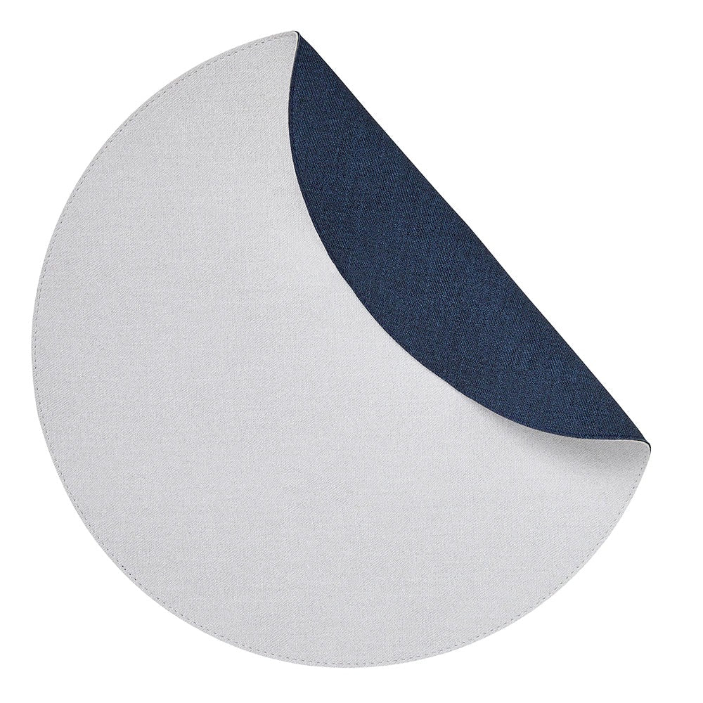 Fig Linens - Chic Denim White &amp; Navy Placemats by Mode Living - Reversible Placemats