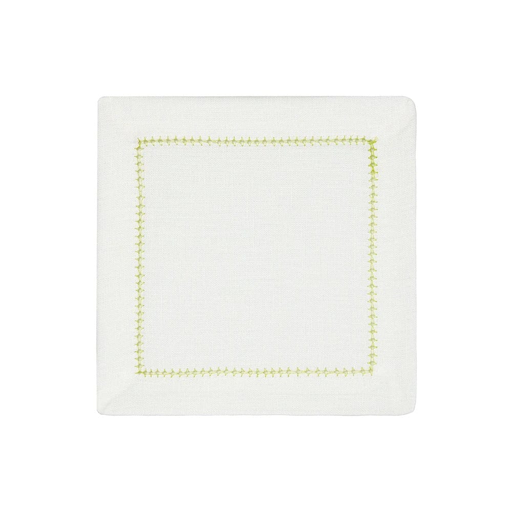 Lime and White Dolce Cocktail Napkins by Mode Living | Fig Linens