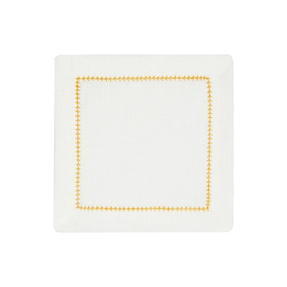 Orange and White Dolce Cocktail Napkins by Mode Living | Fig Linens