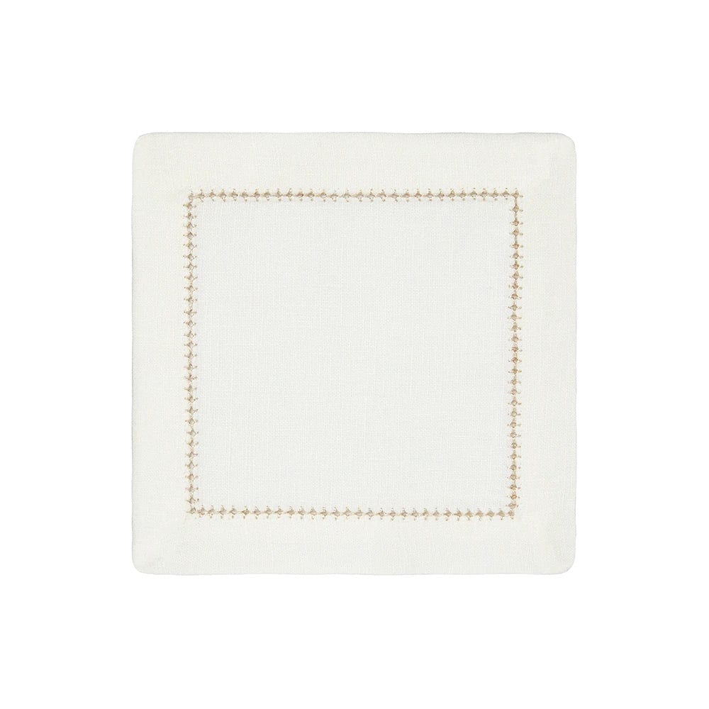 Rose Gold and White Dolce Cocktail Napkins by Mode Living | Fig Linens