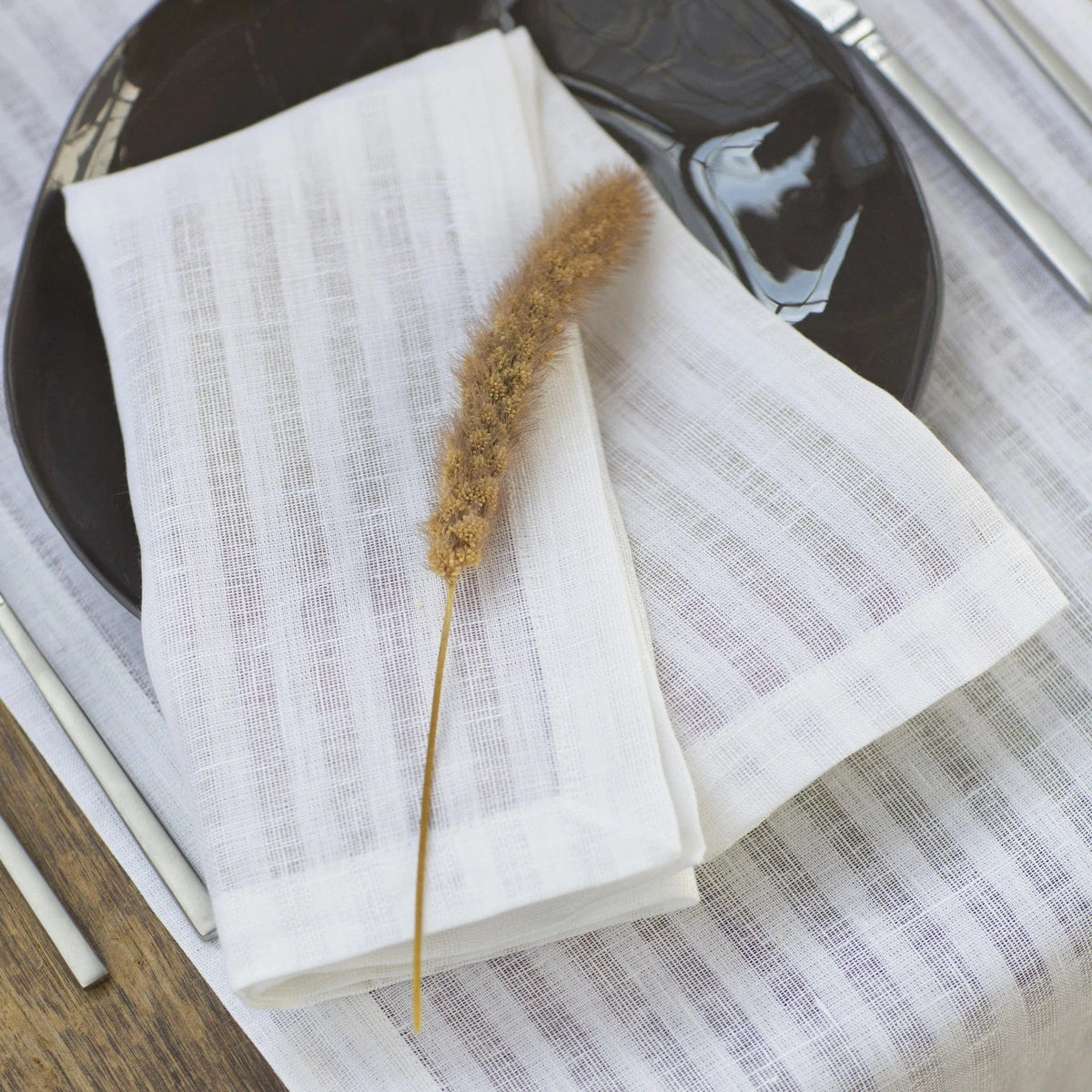 White Linen Napkin - Greenwich White Table Linens by Mode Living | Fig Linens