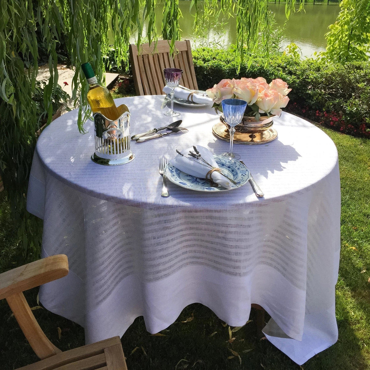 Greenwich White Tablecloth by Mode Living | Fig Linens