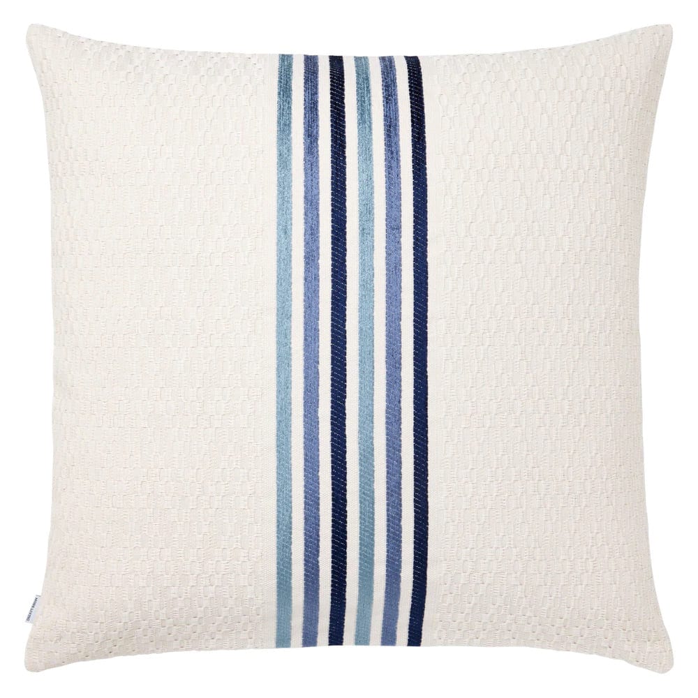 Mar White & Blue Striped Square Pillow by Mode Living | Fig Linens