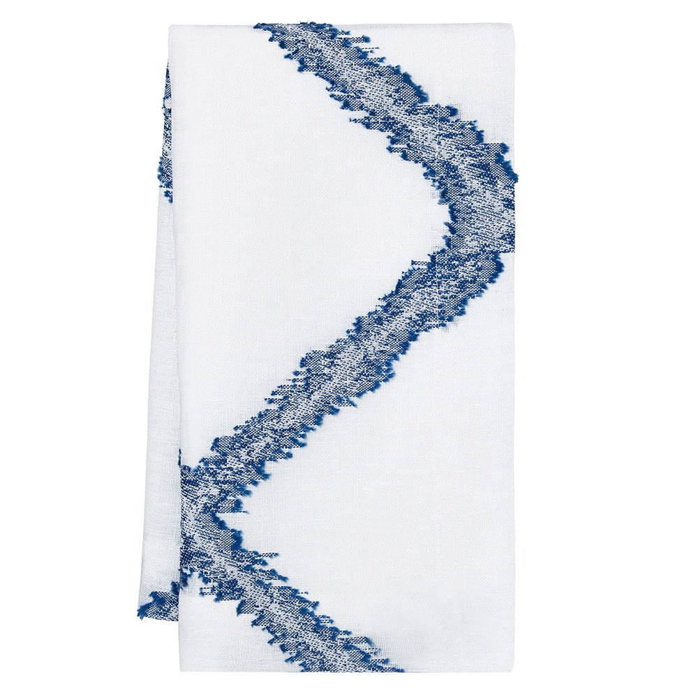 Folded - Mykonos Blue & White Napkins by Mode Living | Fig Linens