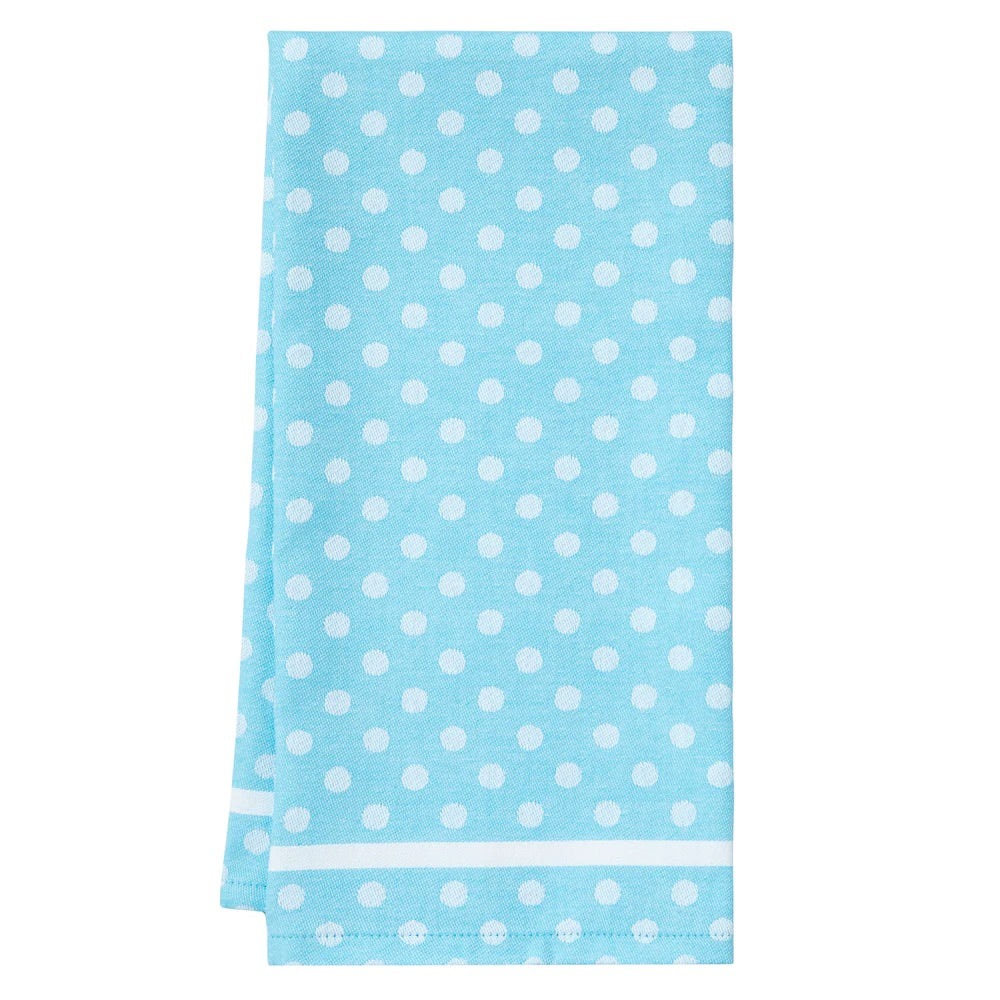 Turquoise Polka Dot Tea Towel by Mode Living | Fig Linens