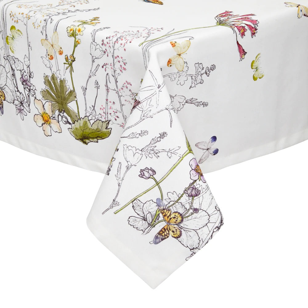 Provence White Floral Tablecloth by Mode Living | Fig Linens