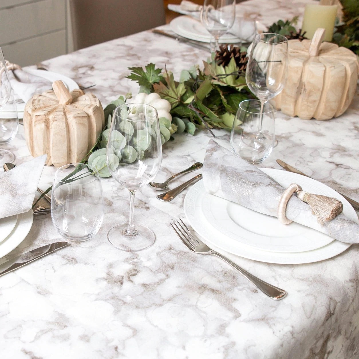Closeup - Ritz Gold Tablecloth by Mode Living | Fig Linens