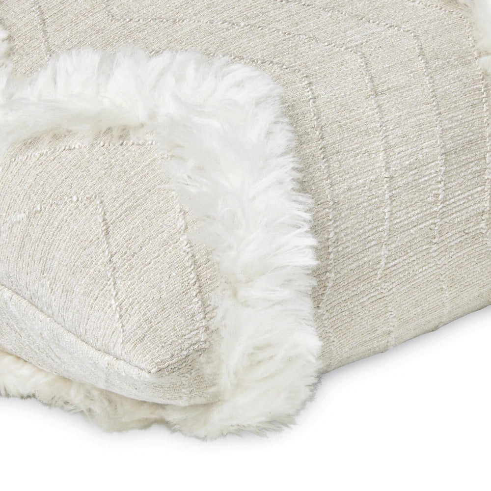 Closeup - Terra Beige & White Pillows by Mode Living | Fig Linens