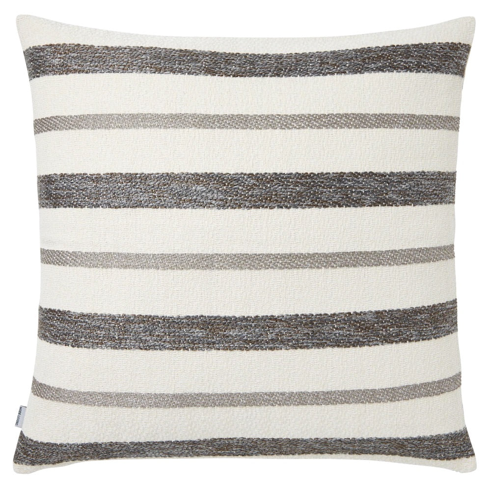 Terra Striped Gray Metallic Square Pillows by Mode Living | Fig Linens