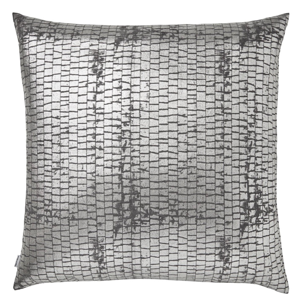 Terra Gray Metallic Square Pillow by Mode Living | Fig Linens