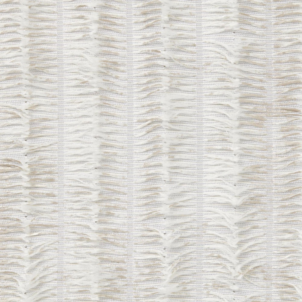 Closeup - Terra Off White Fringe Metallic Pillow by Mode Living | Fig Linens