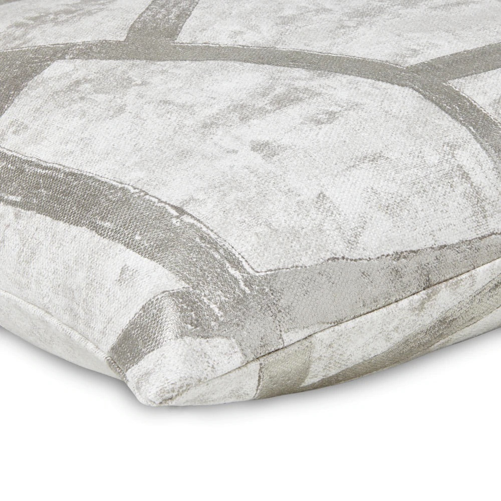 Closeup - Terra Gray Silver Pillow by Mode Living | Fig Linens