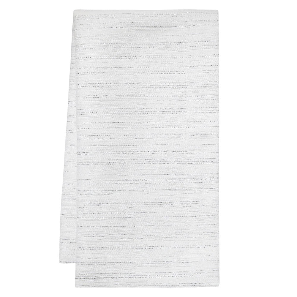 Napkin Set - Vail White & Silver Table Linens by Mode Living | Fig Linens