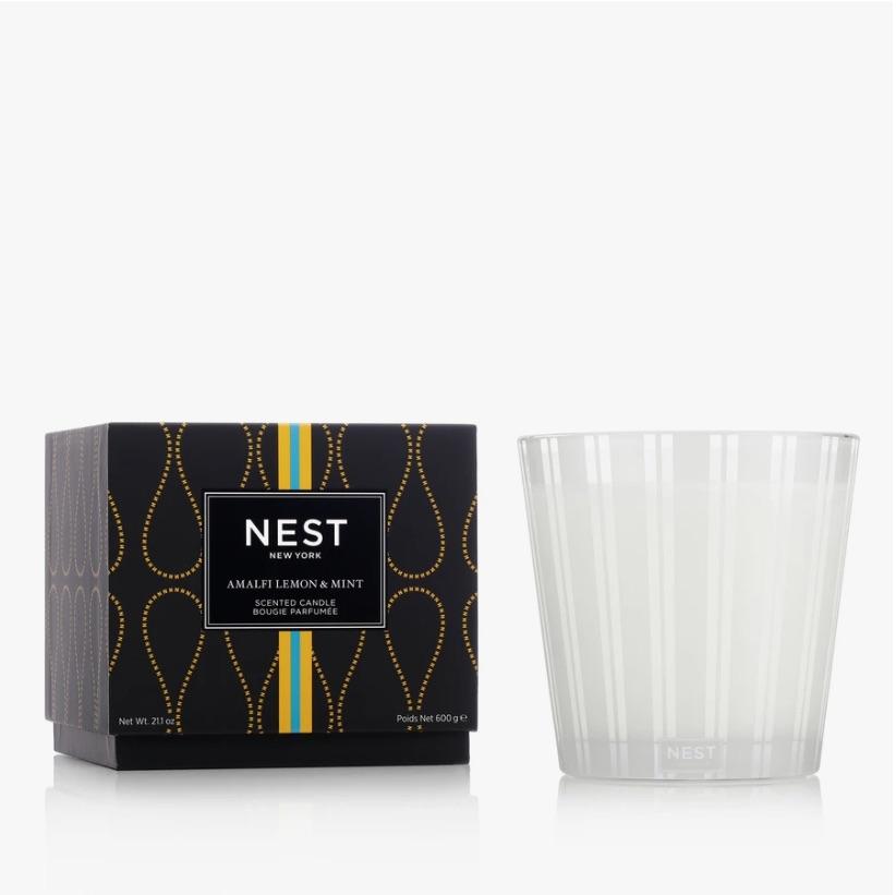 Amalfi Lemon &amp; Mint 3-Wick Candle by Nest | Fig Linens and Home