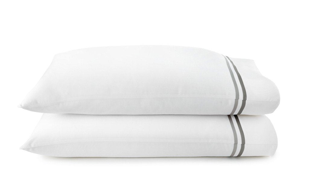 Fig Linens - Duo Bedding by Peacock Alley - Pewter Pillowcases