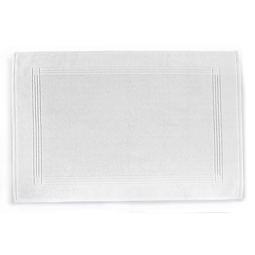 Fig Linens - Jubilee White Bath Mat by Peacock Alley
