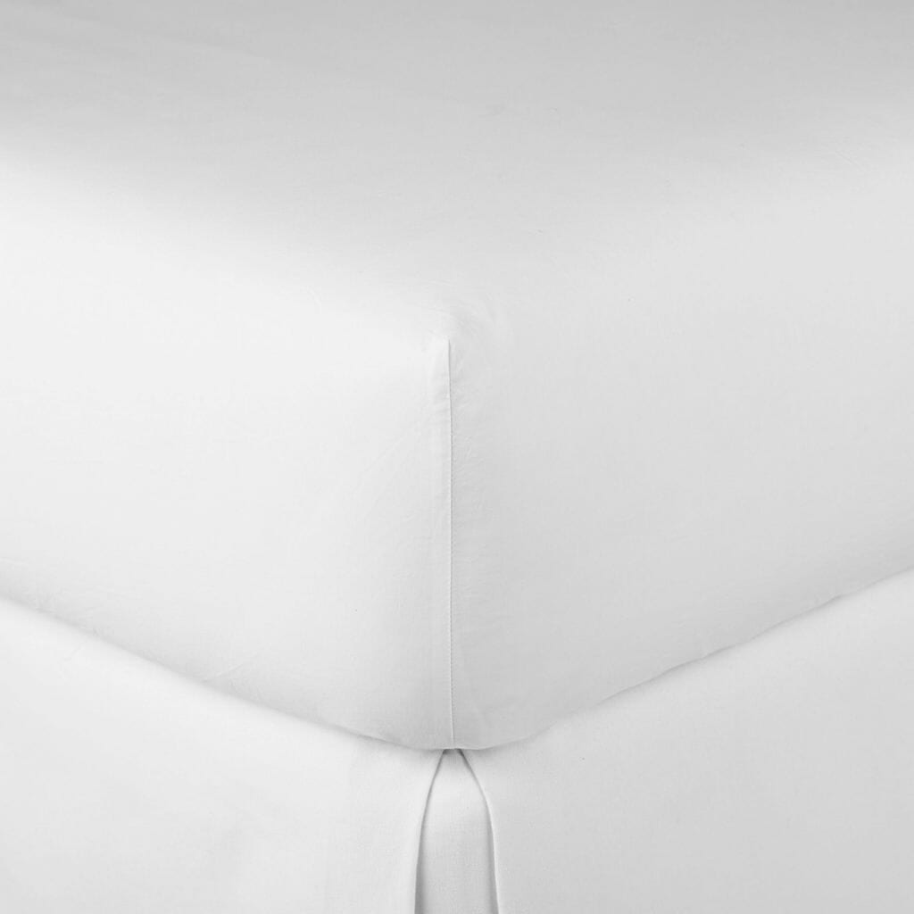 White Peacock Alley Fitted Sheet for Mandalay Cuff Bedding