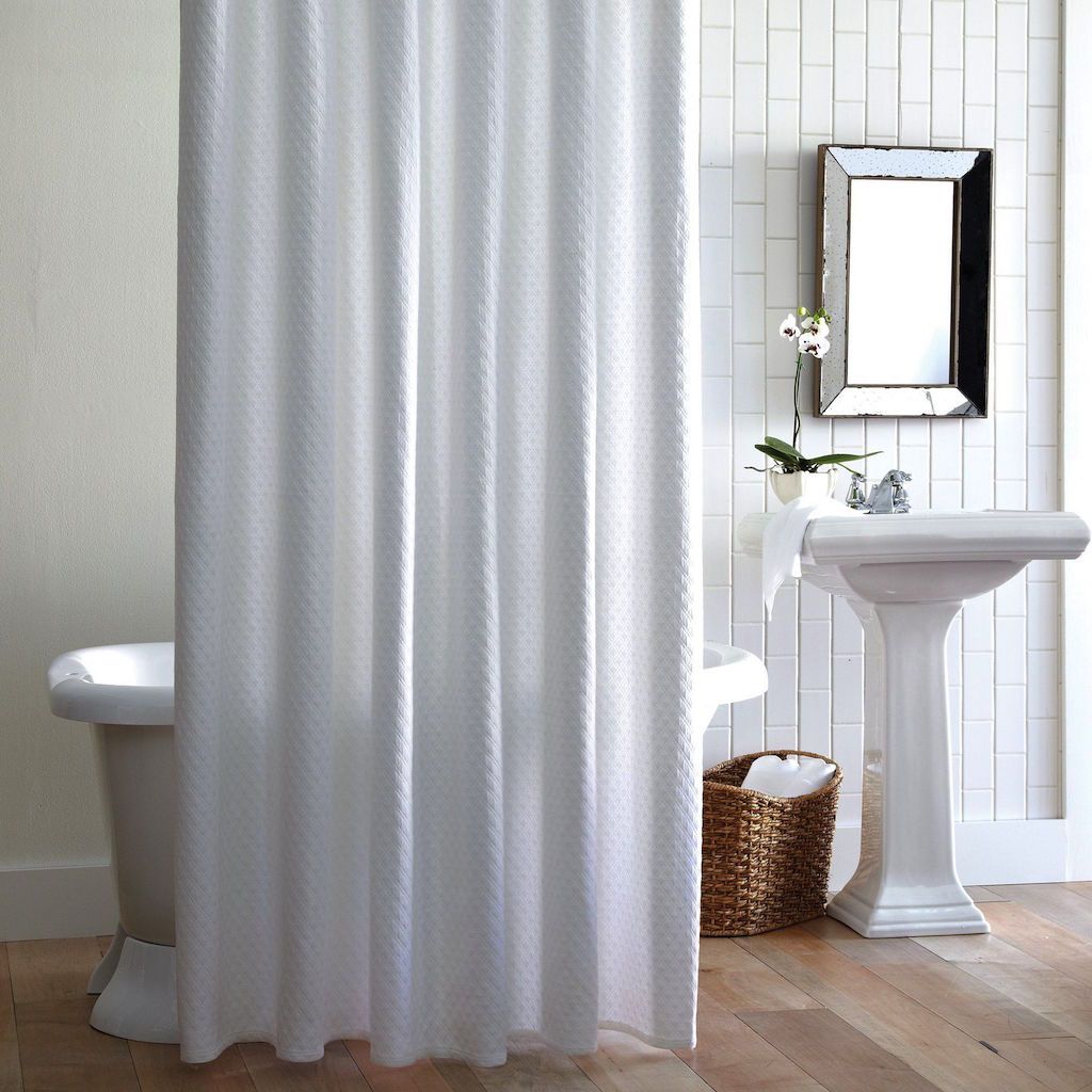Alyssa White Shower Curtain by Peacock Alley | Fig Linens and Home